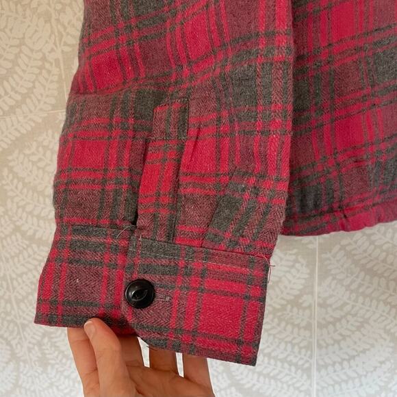 NWT Jachs NY Red Recycled Flannel Shirt Jacket/Shacket, Sherpa/Fleece Plaid XL - Picture 5 of 16